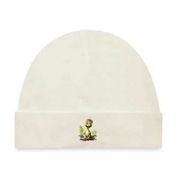 Retro Rex Roar T-Shirt - Baby Premium Organic Mütze - Naturweiß - Vorne