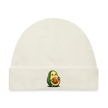 Avocado Krault Bauch - Baby Premium Organic Mütze - Naturweiß - Vorne
