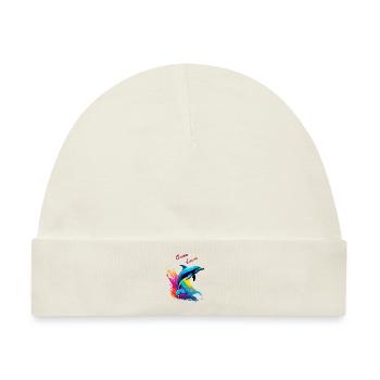 Liebhaber des Ozeans. Delfin - Baby Premium Organic Mütze - Naturweiß - Vorne