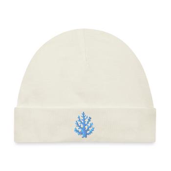 Koralle in Blau - Baby Premium Organic Mütze - Naturweiß - Vorne