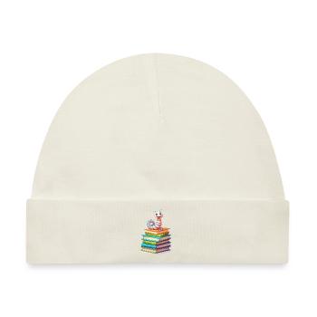 Bücherwurm - Baby Premium Organic Mütze - Naturweiß - Vorne