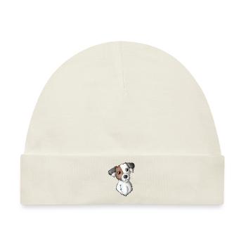Jack Russell Pattern 8 - Baby Premium Organic Mütze - Naturweiß - Vorne