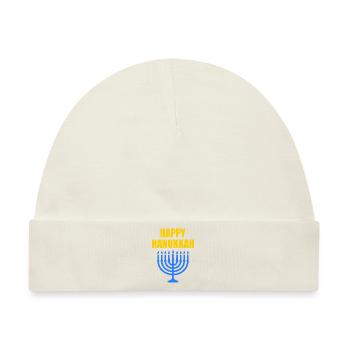 HAPPY HANUKKAH - Baby Premium Organic Mütze - Naturweiß - Vorne
