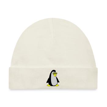 cool Pinguin 002 - Baby Premium Organic Mütze - Naturweiß - Vorne