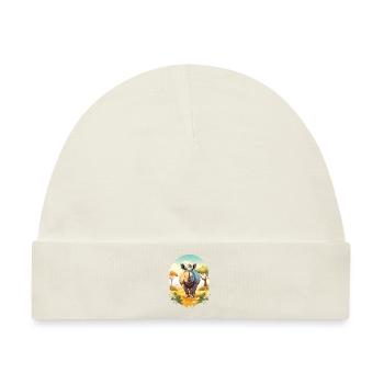Ein Nashorn in der Savanne - Baby Premium Organic Mütze - Naturweiß - Vorne