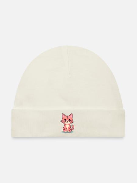 Kawaii Katze - Baby Premium Organic Mütze - Naturweiß