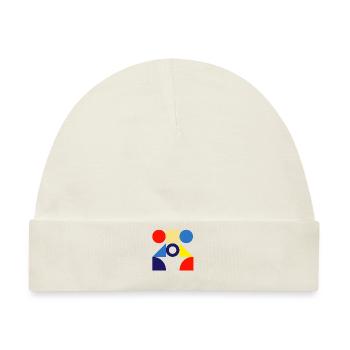 "Muster Kreis Design" - Baby Premium Organic Mütze - Naturweiß - Vorne
