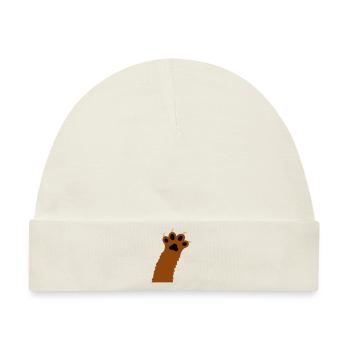 Katzen Klauen Pfoten Tatzen Krallen Silhouette - Baby Premium Organic Mütze - Naturweiß - Vorne