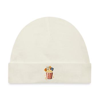 Ins Kino mit Popcorn und Eintrittskarten - Baby Premium Organic Mütze - Naturweiß - Vorne