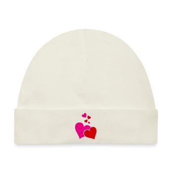 Hearts - Baby Premium Organic Mütze - Naturweiß - Vorne