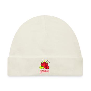 Kerzen Weihnachten Christmas - Baby Premium Organic Mütze - Naturweiß - Vorne