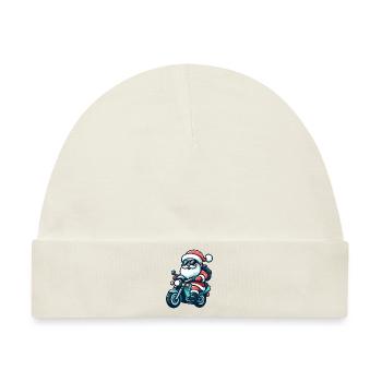 Santa Claus Biker - Baby Premium Organic Mütze - Naturweiß - Vorne