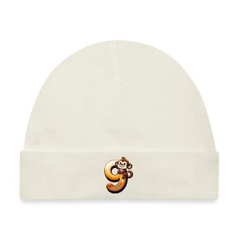 Kinderdesign – Kreatives Zahlen-Motiv Kollektion - Baby Premium Organic Mütze - Naturweiß - Vorne