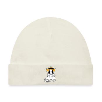 Maus Raggae Jamaika Hut Rasta Locken Chill Mütze - Baby Premium Organic Mütze - Naturweiß - Vorne