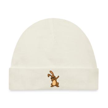 Osterhase Ostern Tanzender Osterhase Dab - Baby Premium Organic Mütze - Naturweiß - Vorne