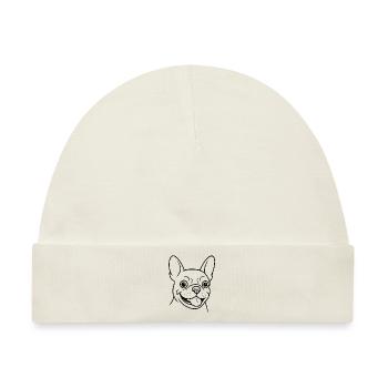 TinyPaws Black & White Edition Bulldogge Style b - Baby Premium Organic Mütze - Naturweiß - Vorne