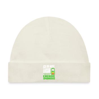 Ich bin nicht LANGSAM, ich bin im ENERGIESPARMODUS - Baby Premium Organic Mütze - Naturweiß - Vorne