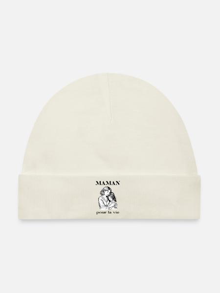 Mama fürs Leben - Baby Premium Organic Mütze - Naturweiß