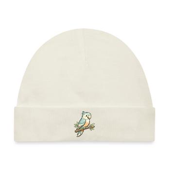 Pastellpapagei auf Ast - Baby Premium Organic Mütze - Naturweiß - Vorne