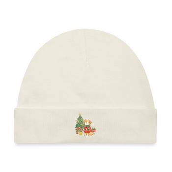 Weihnachtshund im Pullover - Baby Premium Organic Mütze - Naturweiß - Vorne