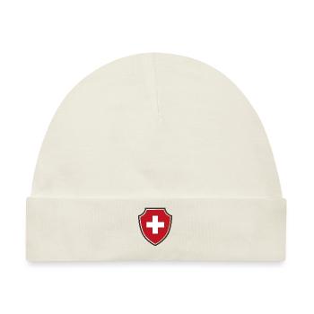Swiss Flag - Baby Premium Organic Mütze - Naturweiß - Vorne
