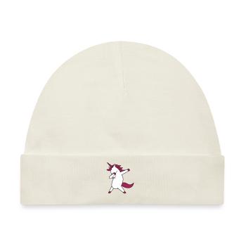 dabbing unicorn - Baby Premium Organic Mütze - Naturweiß - Vorne