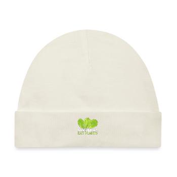 Save Lives Eat Plants Animal Rescue Animal Rights - Baby Premium Organic Mütze - Naturweiß - Vorne