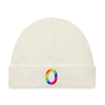 Regenbogen Null Geburtstag - Baby Premium Organic Mütze - Naturweiß - Vorne