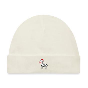 Zebra Comic Weihnachten Xmas - Baby Premium Organic Mütze - Naturweiß - Vorne