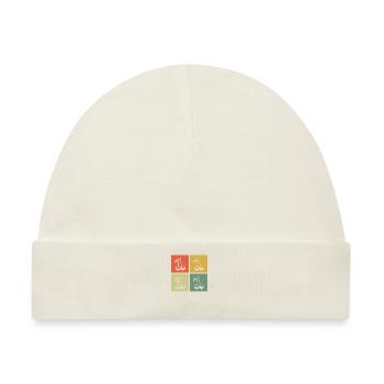 Kirsche Obst Retro Früchte Rot Geschenk - Baby Premium Organic Mütze - Naturweiß - Vorne