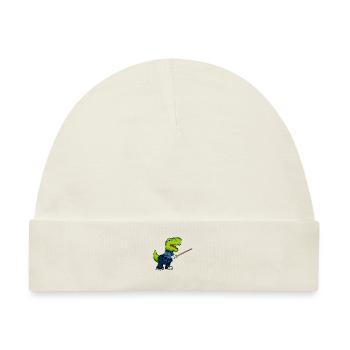 Cartoon TREX macht Kendo - Baby Premium Organic Mütze - Naturweiß - Vorne