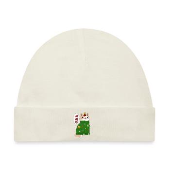Katze im Weihnachtspullover - Baby Premium Organic Mütze - Naturweiß - Vorne