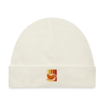 Kaffee Cafe - Baby Premium Organic Mütze - Naturweiß - Vorne