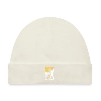 Band Life Steps and Beats Make Harmony - Baby Premium Organic Mütze - Naturweiß - Vorne