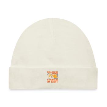 Bulldozer Planierraupe - Baby Premium Organic Mütze - Naturweiß - Vorne