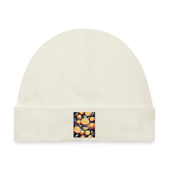 Frisches Orangen-Design - Baby Premium Organic Mütze - Naturweiß - Vorne