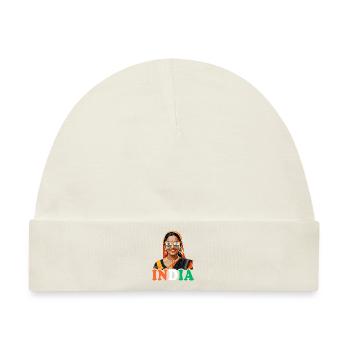 Indische Flagge Indische Frauen - Baby Premium Organic Mütze - Naturweiß - Vorne