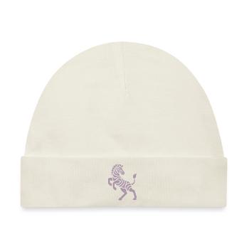 Zebra Silhouette Kunststück Minimal Design - Baby Premium Organic Mütze - Naturweiß - Vorne