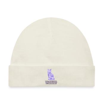 Geometrische Katze – 100% Haltung - Baby Premium Organic Mütze - Naturweiß - Vorne