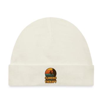 Klettern Meine Therapie – Retro Climbing Design - Baby Premium Organic Mütze - Naturweiß - Vorne