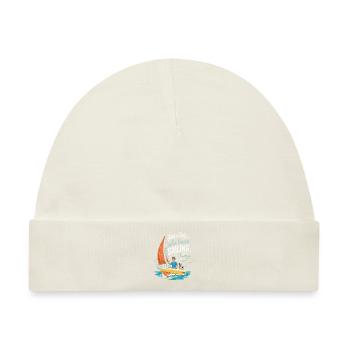 Just a Guy who loves Sailing – Segel Design - Baby Premium Organic Mütze - Naturweiß - Vorne