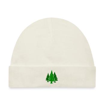 Wald Nadelbaum Bäume Tanne Tannenbaum Fichte - Baby Premium Organic Mütze - Naturweiß - Vorne