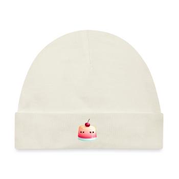 Pudding Wackelpudding Götterspeise Kawaii - Baby Premium Organic Mütze - Naturweiß - Vorne