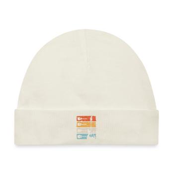 Gitarre Retro E-Gitarre Gitarrist - Baby Premium Organic Mütze - Naturweiß - Vorne