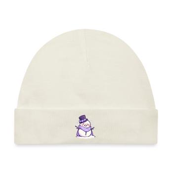 Süßer Weihnachts Schneemann - Festtags-Design - Baby Premium Organic Mütze - Naturweiß - Vorne