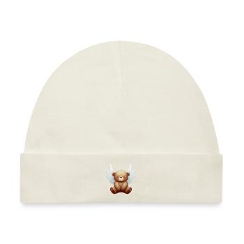 Bär mit Engelsflügeln, Spirituelles Tierdesign - Baby Premium Organic Mütze - Naturweiß - Vorne