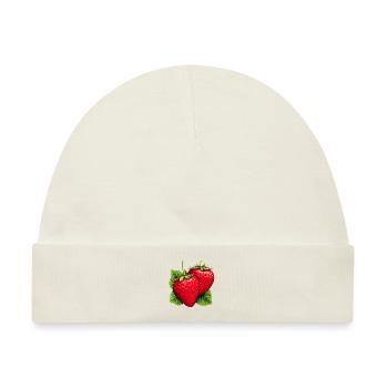 Erdbeere Erdbeeren für einen Erdbeer Liebhaber - Baby Premium Organic Mütze - Naturweiß - Vorne