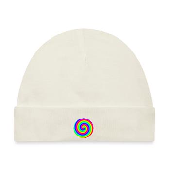3D Regenbogen Geschenkidee Röhre bunt Hypnose LGBT - Baby Premium Organic Mütze - Naturweiß - Vorne