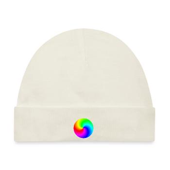 Spirale Regenbogen bunt Geschenkidee - Baby Premium Organic Mütze - Naturweiß - Vorne