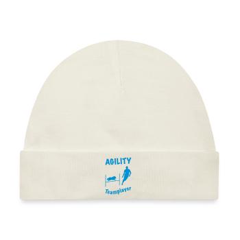 Agility Hürde Sheltie - Baby Premium Organic Mütze - Naturweiß - Vorne